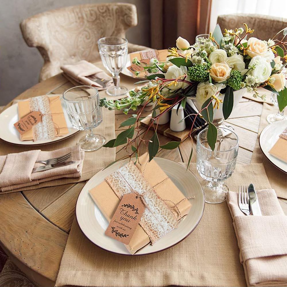Nastro Di Juta Naturale Con Pizzo Bianco Vintage – 20 Metri Di Decorazione Fai Da Te Per Matrimoni E Casa