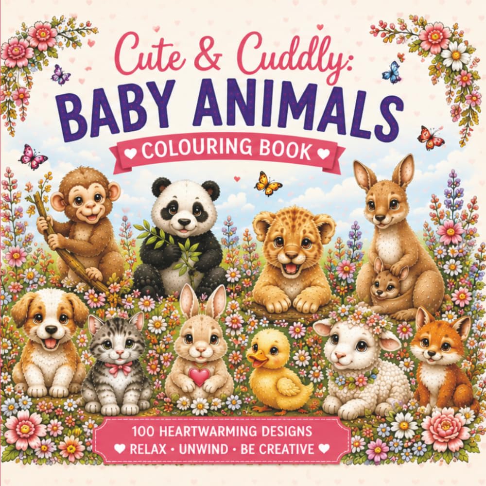 Cute & Cuddly: Baby Animals Colouring Book (The Cute & Cuddly Colouring Book Series)