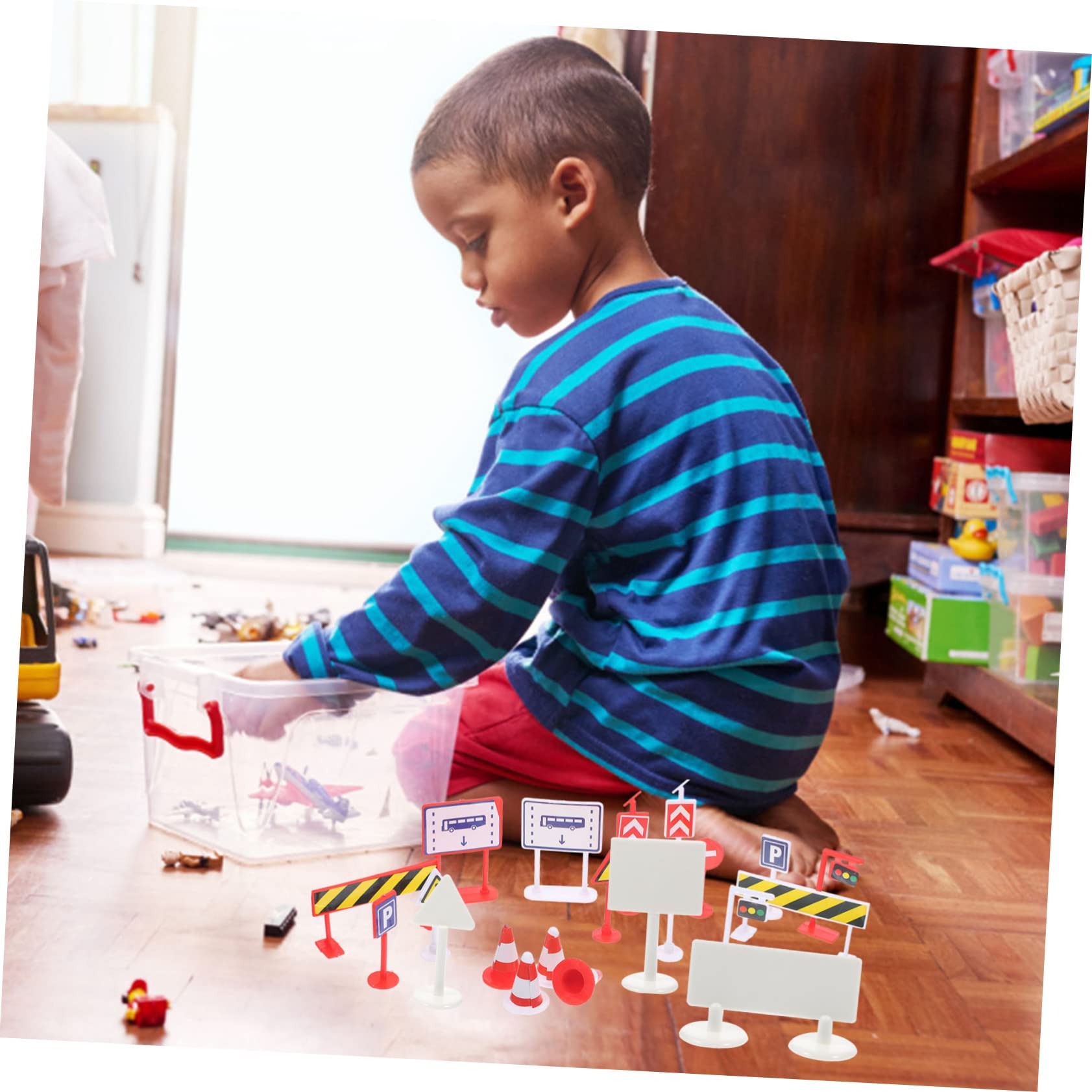 VANZACK 2 Sets Traffic Road Signs for Educational Kit with Sign Traffic Safety and Road Knowledge for Early Childhood Learning Activities