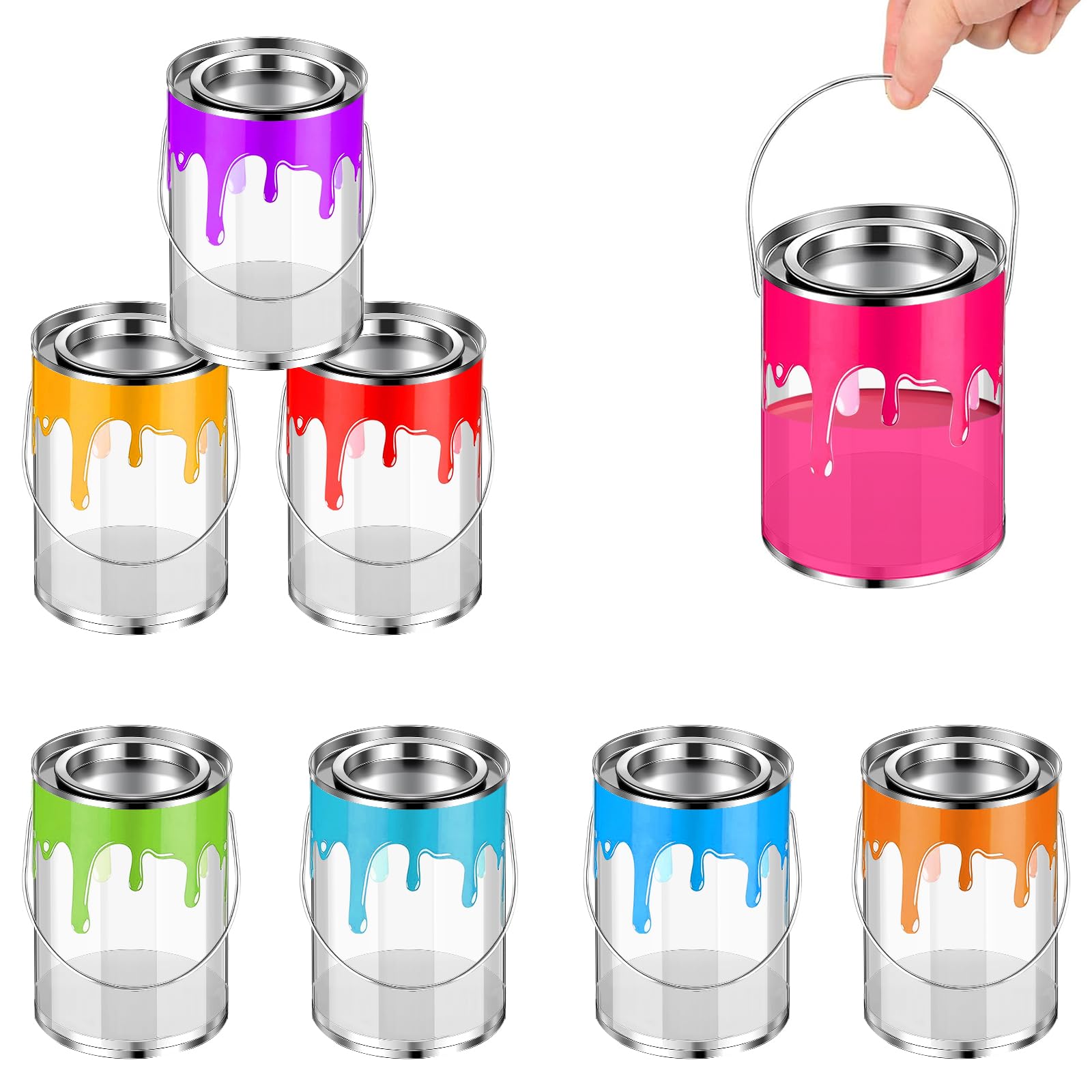 Photo 1 of Hiyoo 8 PCS Clear Empty Paint Cans with Lids