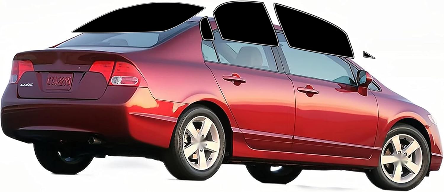 AUTOTEK Precut Windows Tint Film All Sides Cars Sun Blocking Protection Privacy Anti Shatter Glass 2 Ply Film Any Tint Shade kit for Honda Civic Sedan 2006-2011