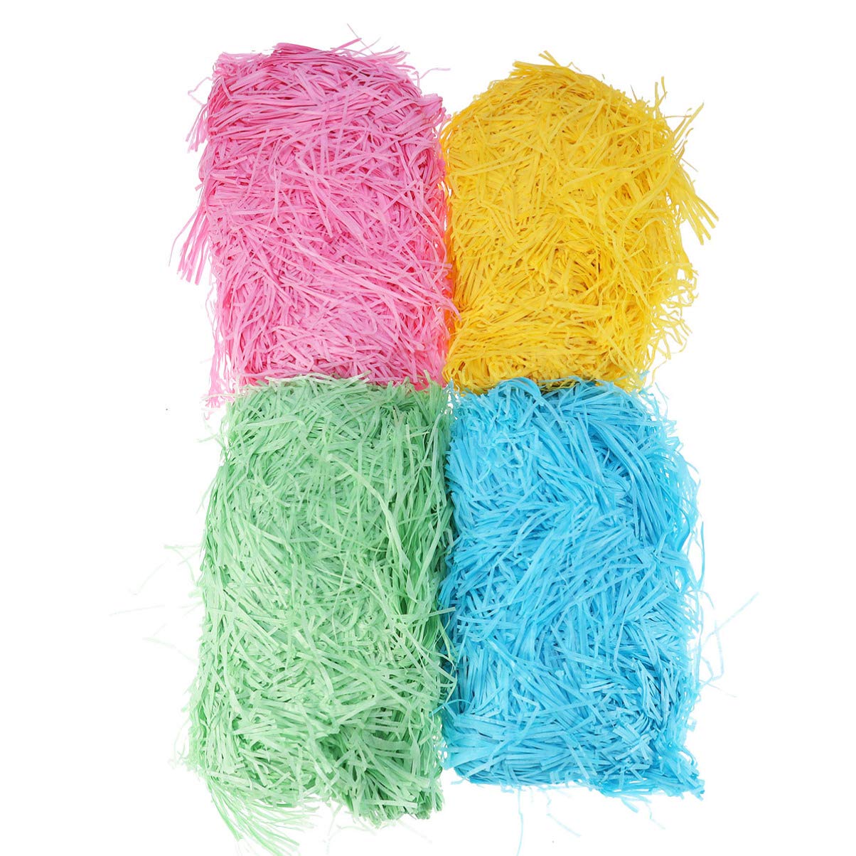 rosenice Crinkle Cut Paper Shred Filler Raffia Paper Strands Crinkle Confetti for DIY Packing Baskets Filling 100g 4pcs