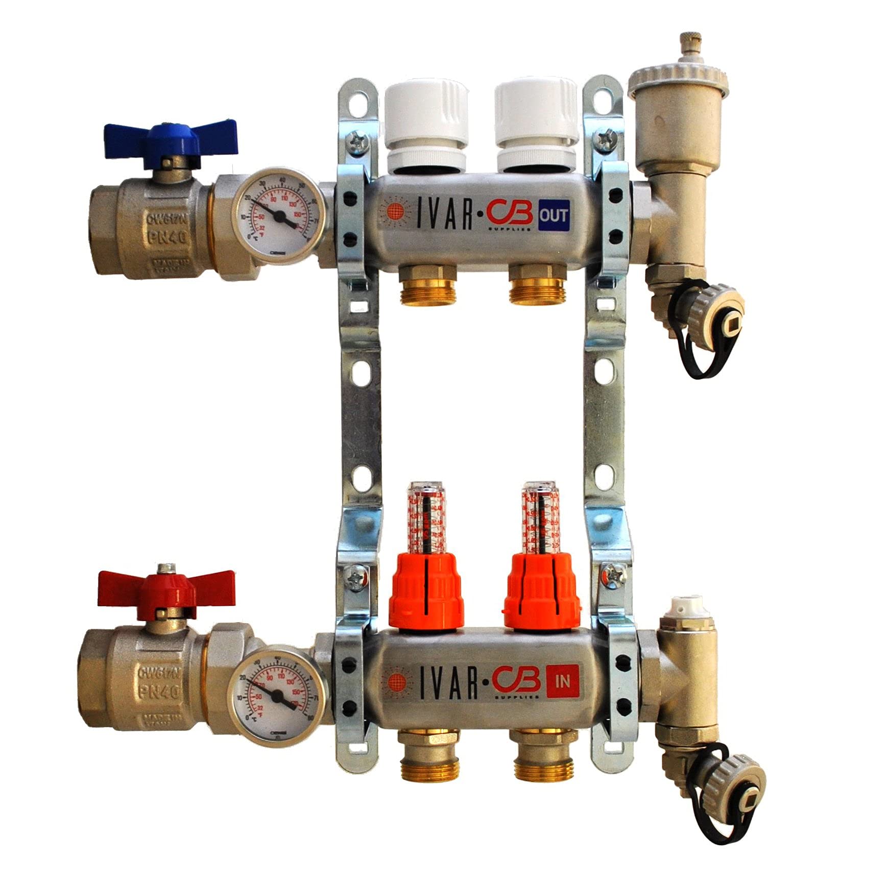 1 Ivar Stainless Steel Hydronic Manifold for Radiant Floor Heating - 2  Ports : Amazon.ca: Tools u0026 Home Improvement