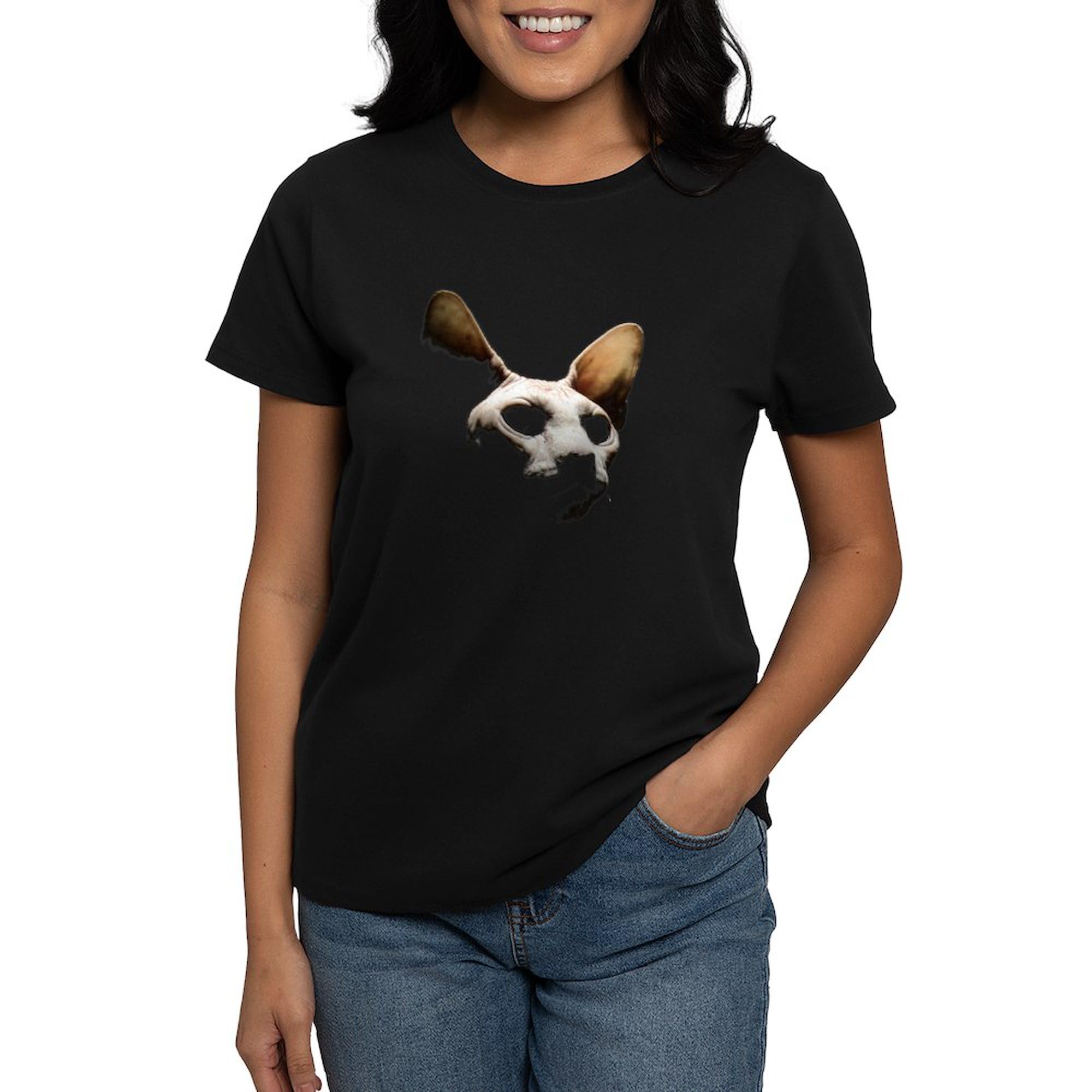 CafePressTrans_Cat T Shirt Womens Cotton Dark T-Shirt