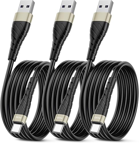 Miniatura 15 de OIITH Paquete de 3 cables de carga para iPhone con certificación MFi de Apple, cable de carga largo Lightning de 6 pies, cable USB rápido de 2.4 A