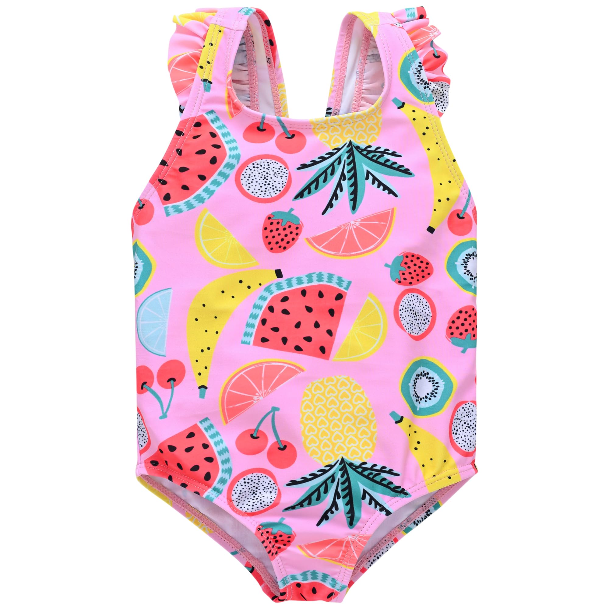 kavkasBaby Girl Swimsuit Cute One Piece Bathing Suit with Sun Protection Ruffles Swimwear (9M-6T)