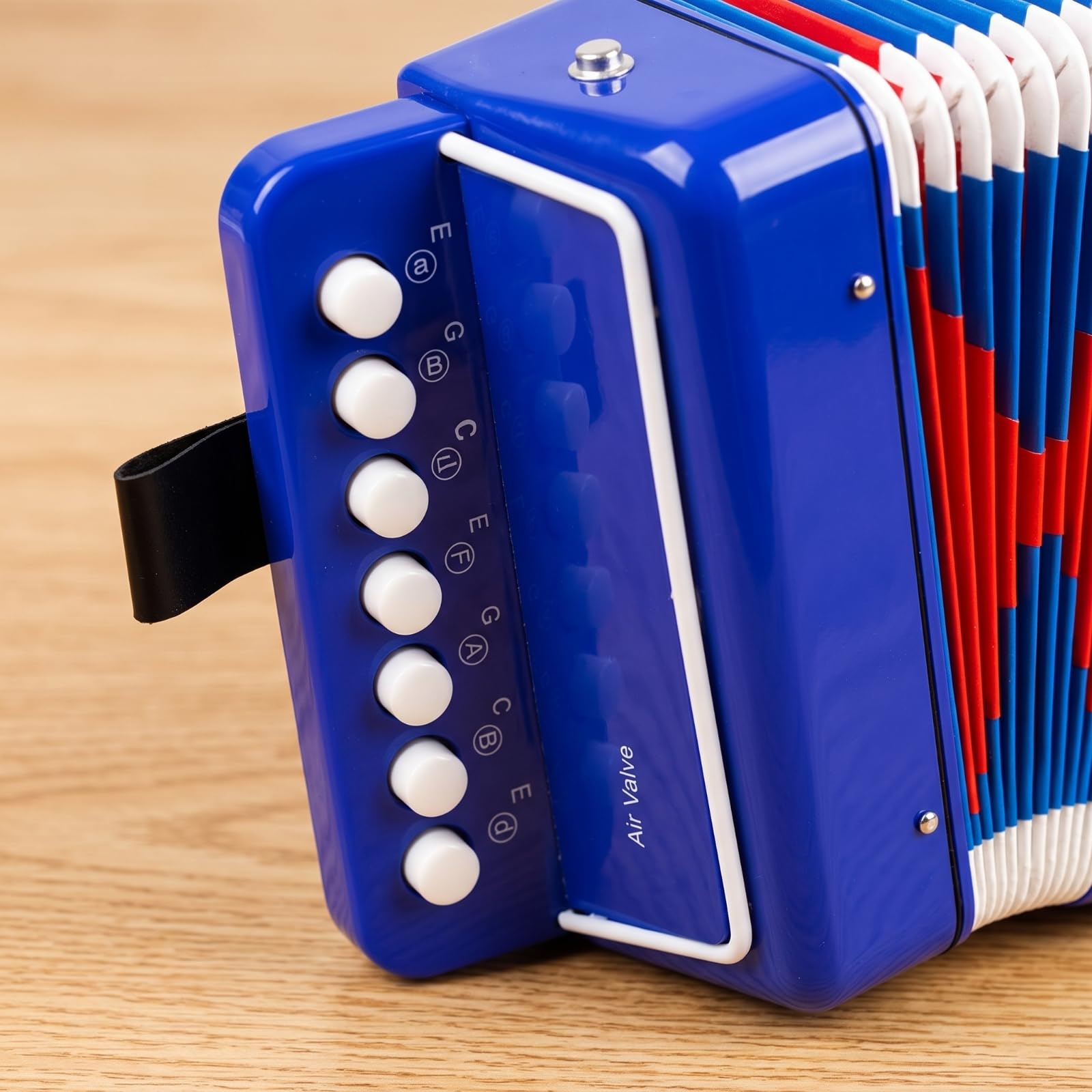Fisarmonica per Bambini Mini Strumento Giocattolo con 7 Note 2 Bassi Bottoni Portatile in con Tracolla Adatta per Apprendimento Musicale Coordinazione , Nero , Giocattolo