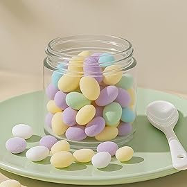 4oz Jars with Lids, Hoa Kinh 12 Pack Clear Glass Jars with Lids Empty Cosmetic Containers Round Airtight Glass Jar with Inner Liners and White Lid for Storing Lotions, Powders, and Ointments