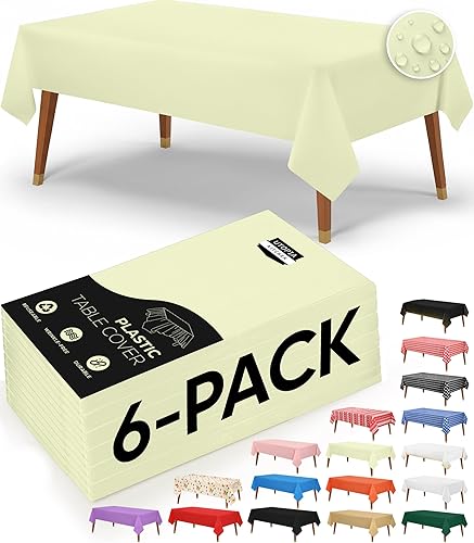 Miniatura 12 de Utopia Kitchen Paño de Mesa de Plástico Desechable (Paquete de 12 - 54 x 108 pulgadas) Blanco con Puntos Dorados Rectangular Paño de Mesa Puntos de