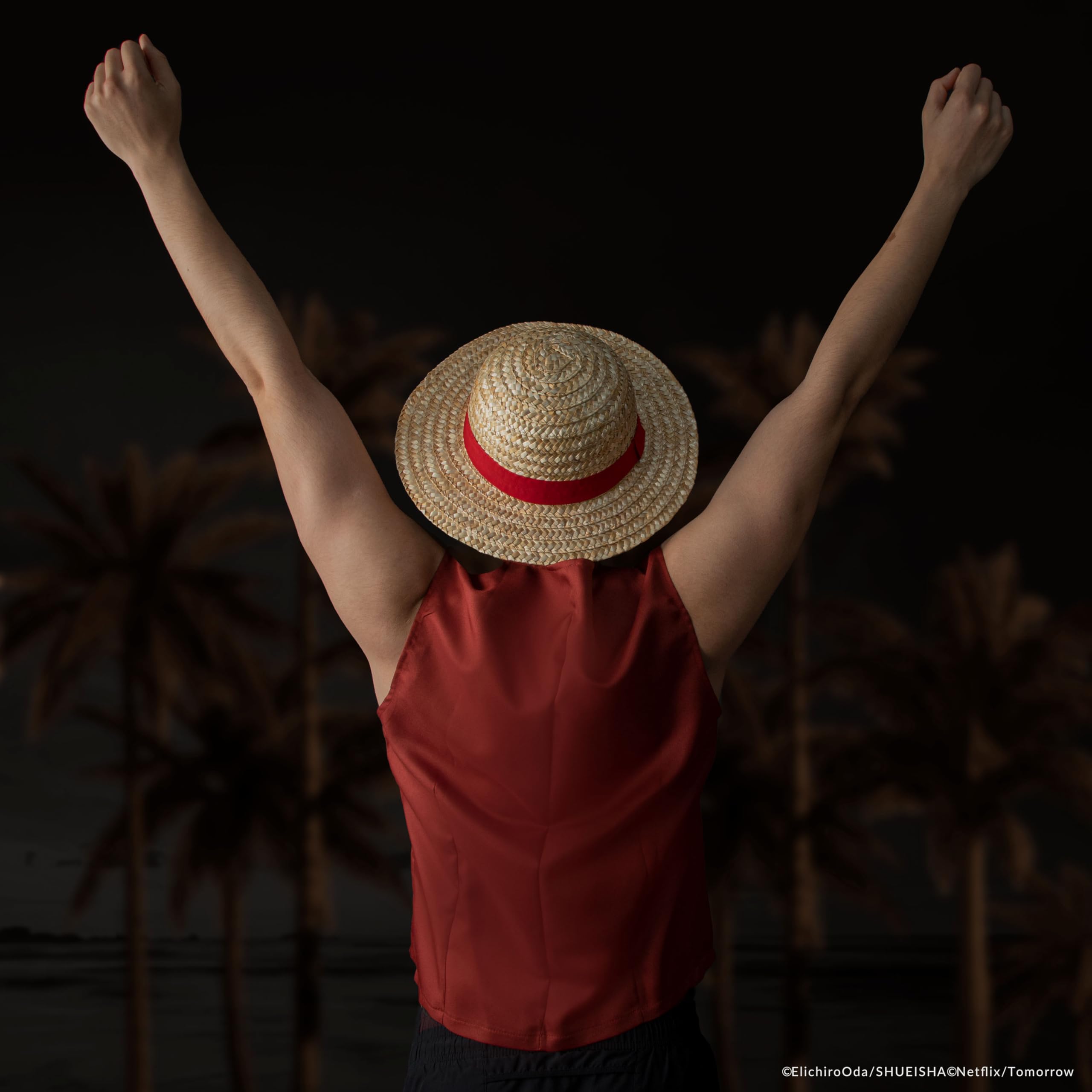 Cinereplicas One Piece - Luffy Słomkowy Kapelusz 58-61 cm - Oficjalna Licencja, Czerwony i jasnożółty, rozmiar uniwersalny