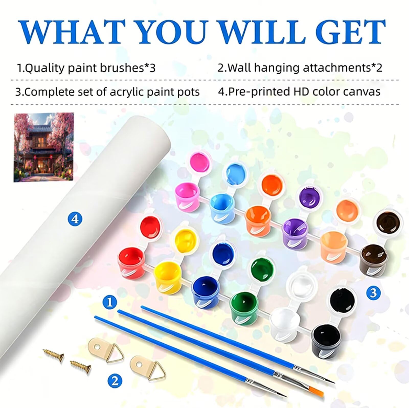 Peinture Numero Adulte Paysage Peinture Numéro Arbre DIY Coloriage par Numero Adulte 50x100cm avec Pinceaux et Acryliques, Sans Cadre, Kit Activité Manuelle Pour Décoration Été Maison Salon RB-21