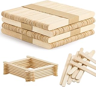 Sukh Popsicle Sticks for-Crafts - 200 PCS Craft Popsicle Sticks 4.5 inch Wooden Multi-Purpose Premium Wood for Waxing Craf...