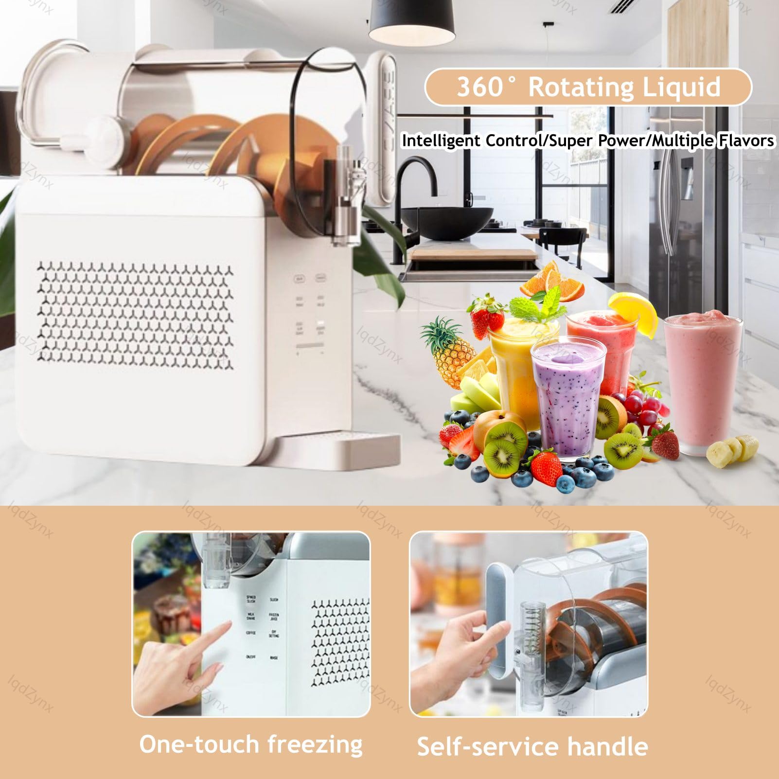 Margarita Maschine für Zuhause, kein Eis nötig, 5 Voreinstellungen, Auto-Clean, LED-Display, Cocktails, Frappés & mehr, Weiß