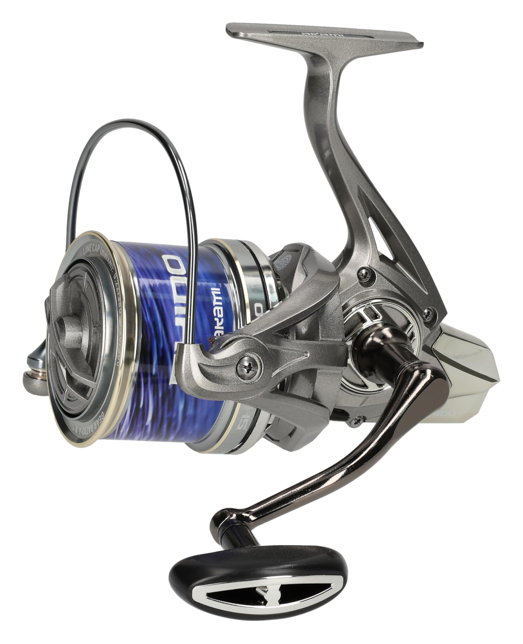 Akami Shido - Carrete Surf Casting 8000 10000 con doble bobina de aluminio, 7 + 1 rodamientos, oscilación lenta, Max Drag 15 kg, arco reforzado
