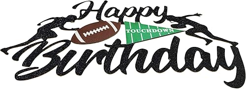 Miniatura 3 de Decoración de pastel de fútbol de feliz cumpleaños para hombres, jugadores de rugby, decoración de pasteles para niños, tema deportivo, cumpleaños,