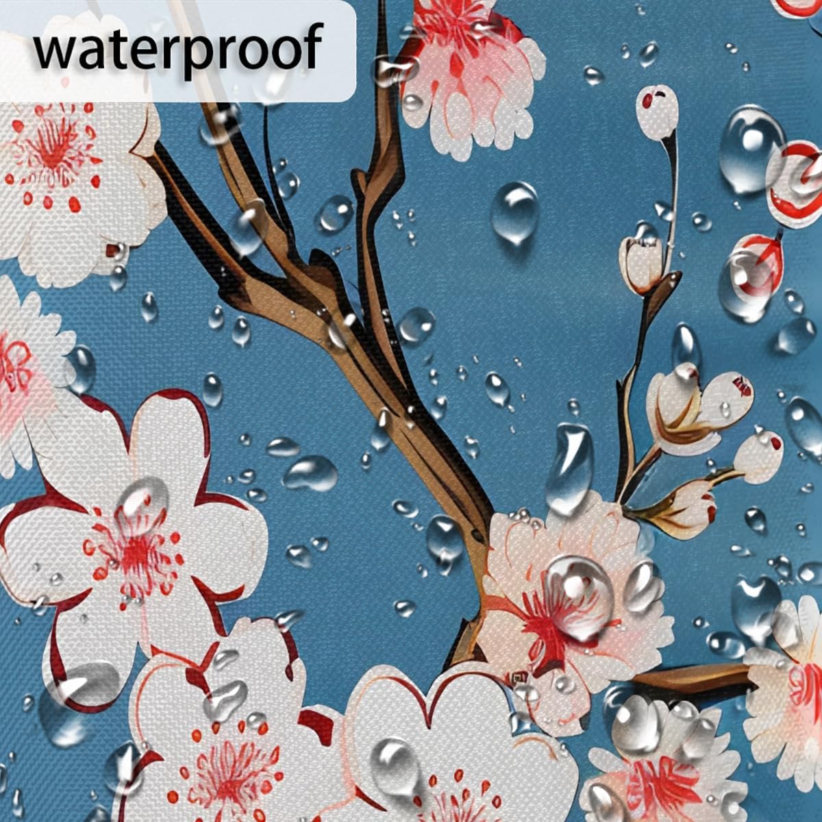 Pardick Shower Curtain Liners Fabric Bathroom Curtains Waterproof, Flower Cherry Blossoms Bathroom Shower Curtain with 12 Hooks Decorative Bath Curtain Heavy Duty Odorless (60x72 Inch)