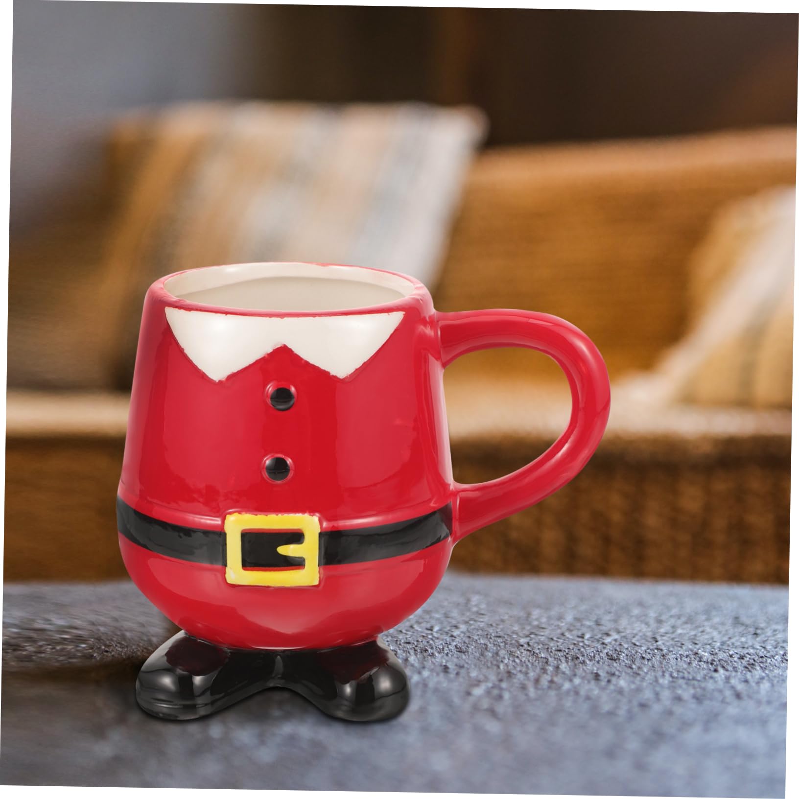 Cabilock Adorable Taza de Cerámica de Papá Noel Taza de Café Navideña Diseño de Muñeco de Nieve Taza Decorativa para Fiesta de Navidad