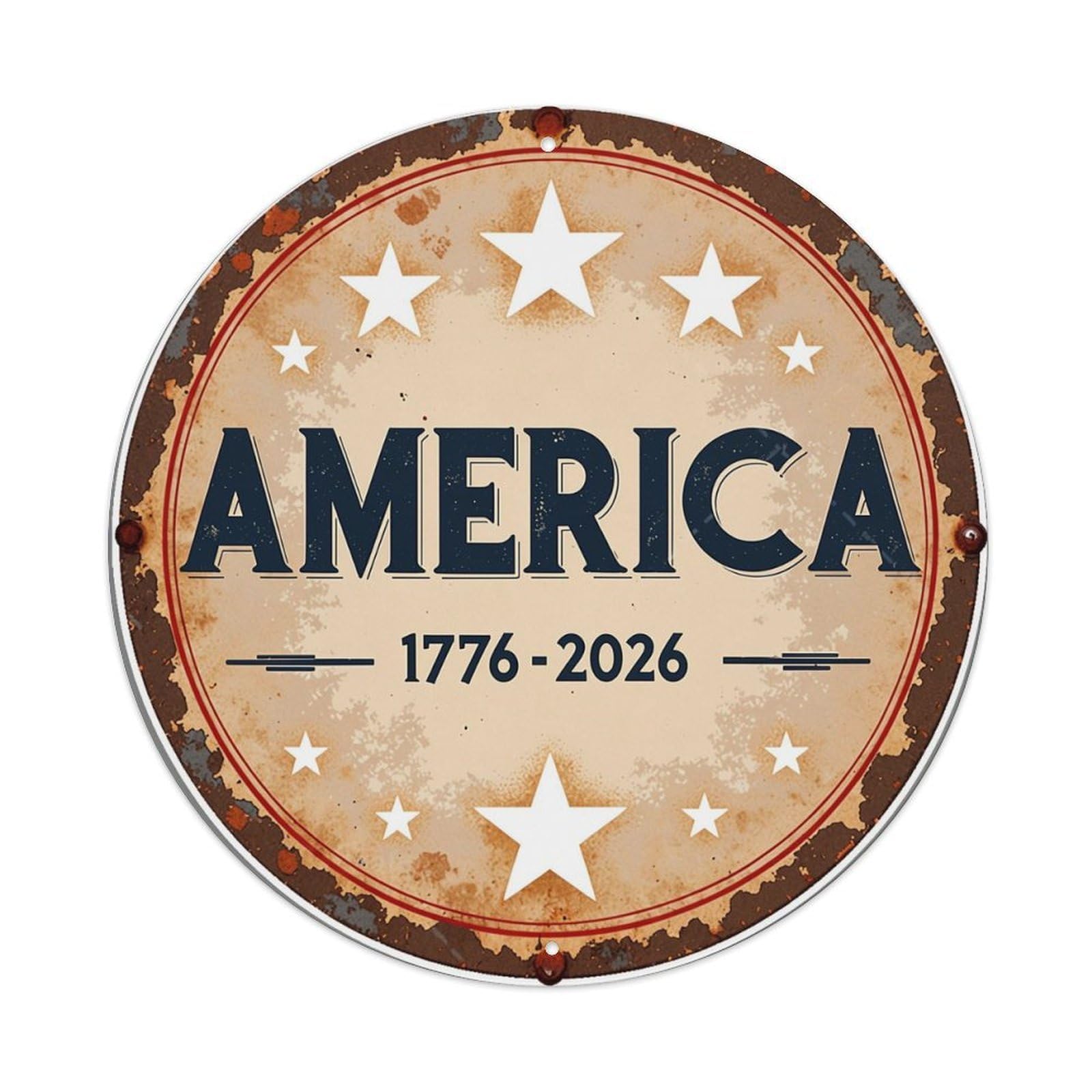 America Stars Vintage Rustic Design Tin Sign Metal Poster Vintage Metal Signs for Home Man Cave Bar Cafe Kitchen laundry room Wall Decorations 8x8 inches
