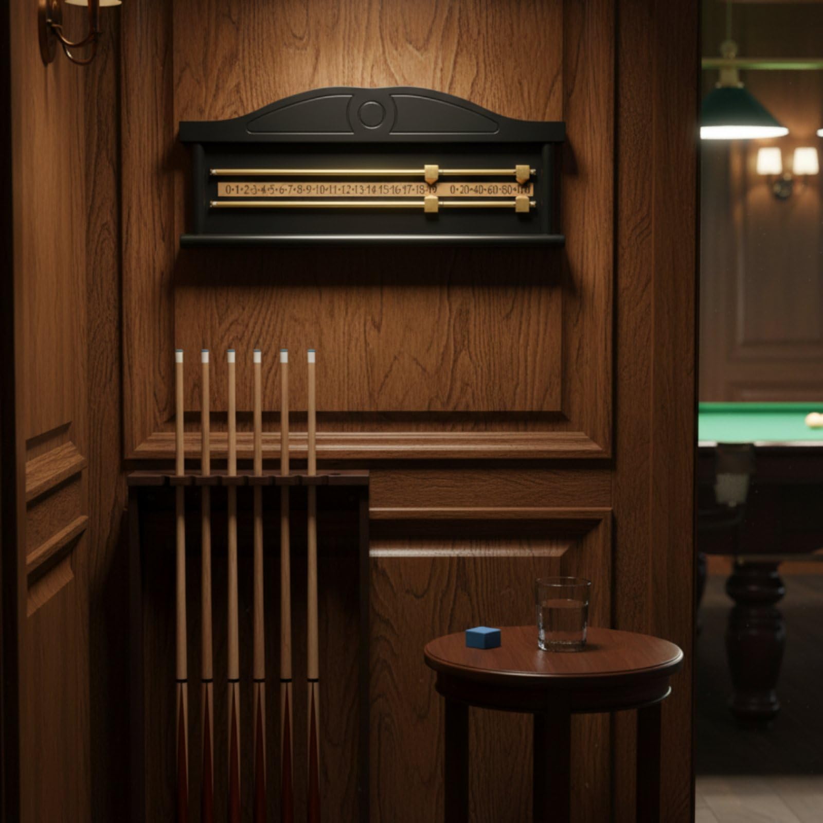 Segnapunti a 2 Binari in Legno senza senza Alimentazione Elettrica Contapunti Snooker Leggero Attrezzatura Sportiva per Tornei