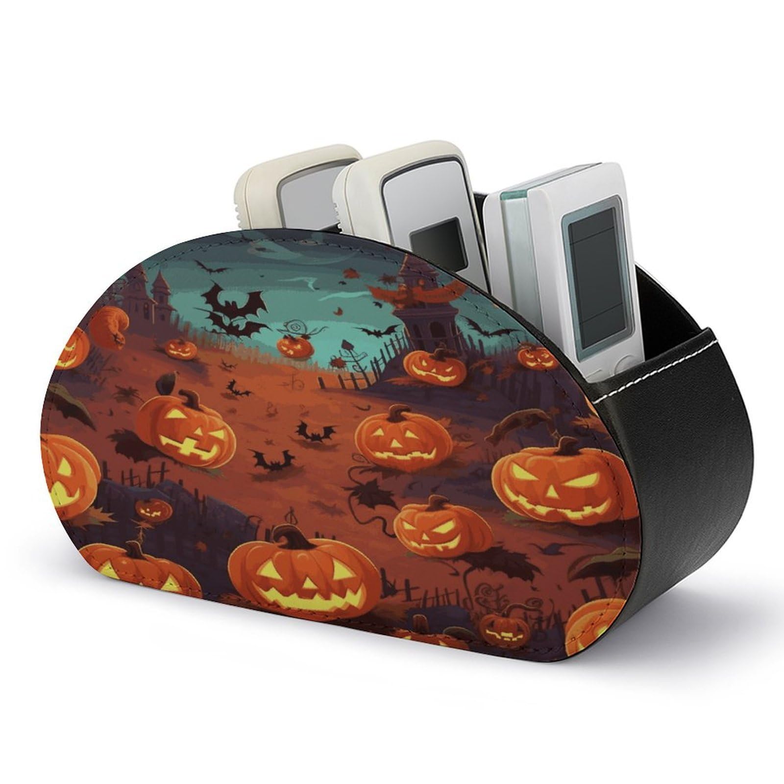 Btcowzrv Style Halloween Remote Control Holder With 5 Compartments