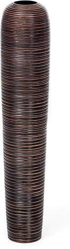 Miniatura 5 de Leewadee Jarrón grande marrón para decoración del hogar, de madera, de 26 pulgadas de alto, decoración de granja, soporte para flores para plantas