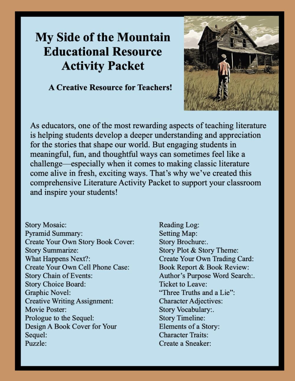 My Side of the Mountain Educational Resource Activity Packet