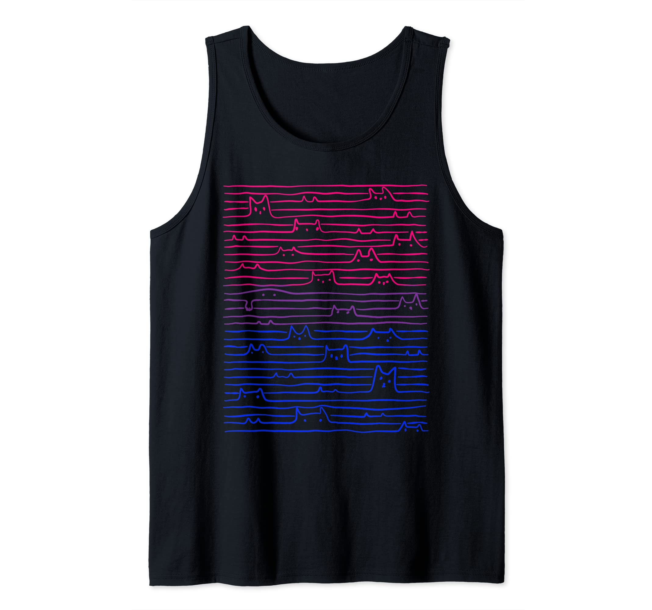 LGBT Bisexual Pride Flag ApparelBi Pride Cat Line Flag Bisexual Tank Top