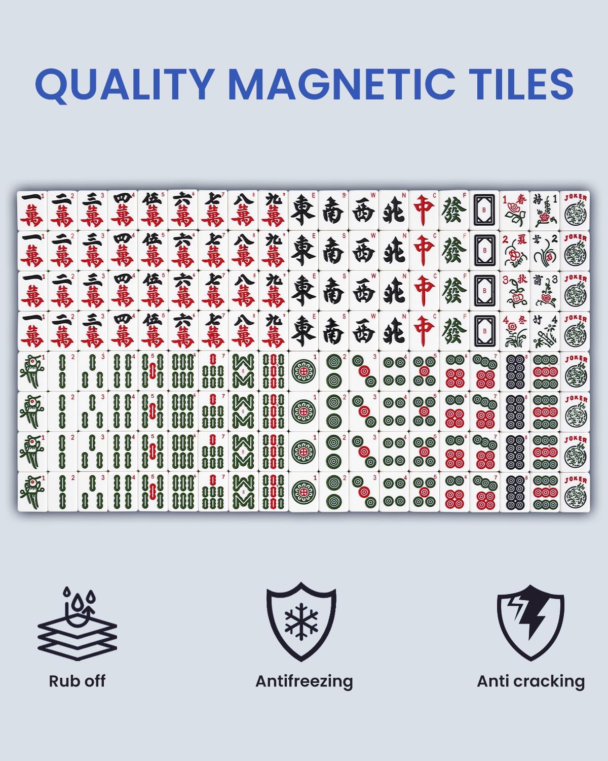 American Style Fully Automatic Mahjong Table, Equipped with 2 Sets of 44mm 152 Mahjong Tiles (Blue and Green) high-Power Motor, Silent System, smart chip, USB Charging