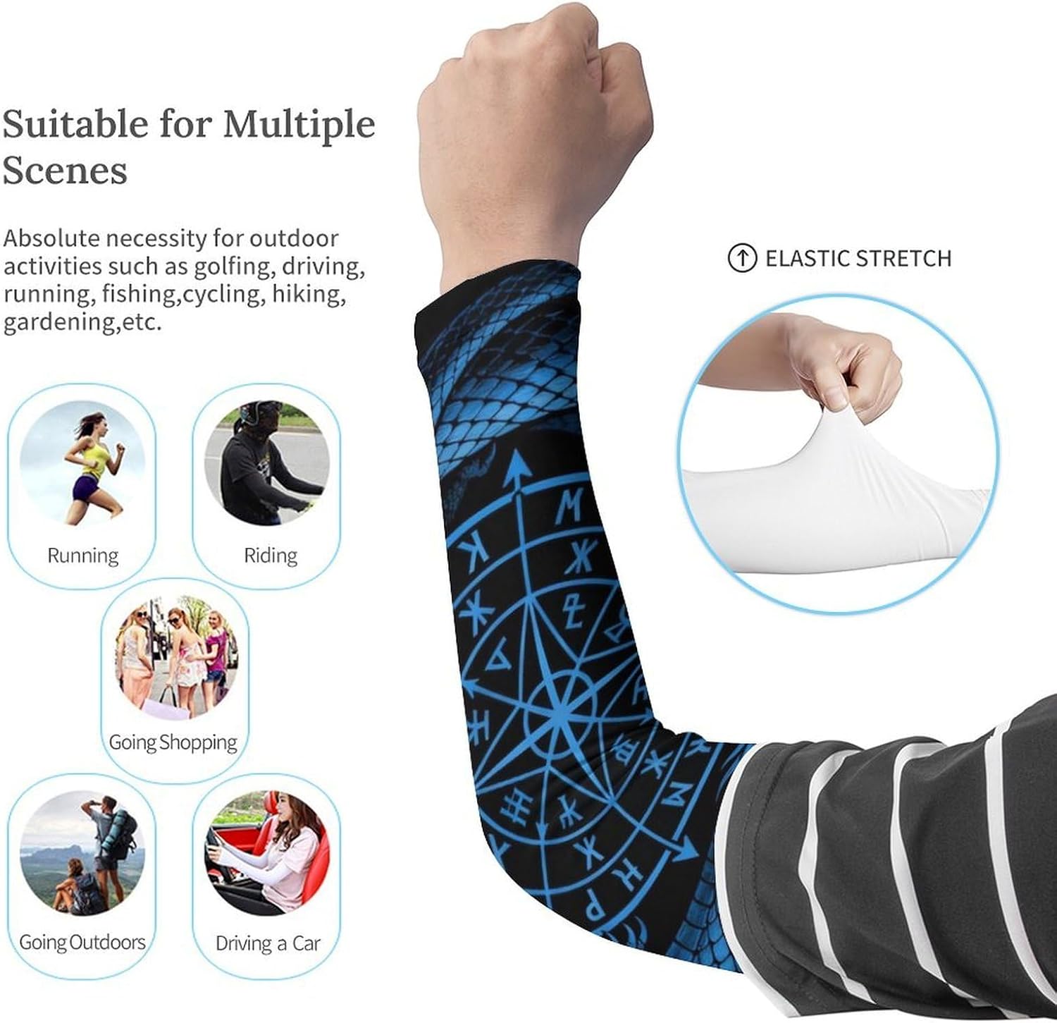 Men Women Sun Protective Cooling Arm Sleeves Sunshade, Arm Sleeve