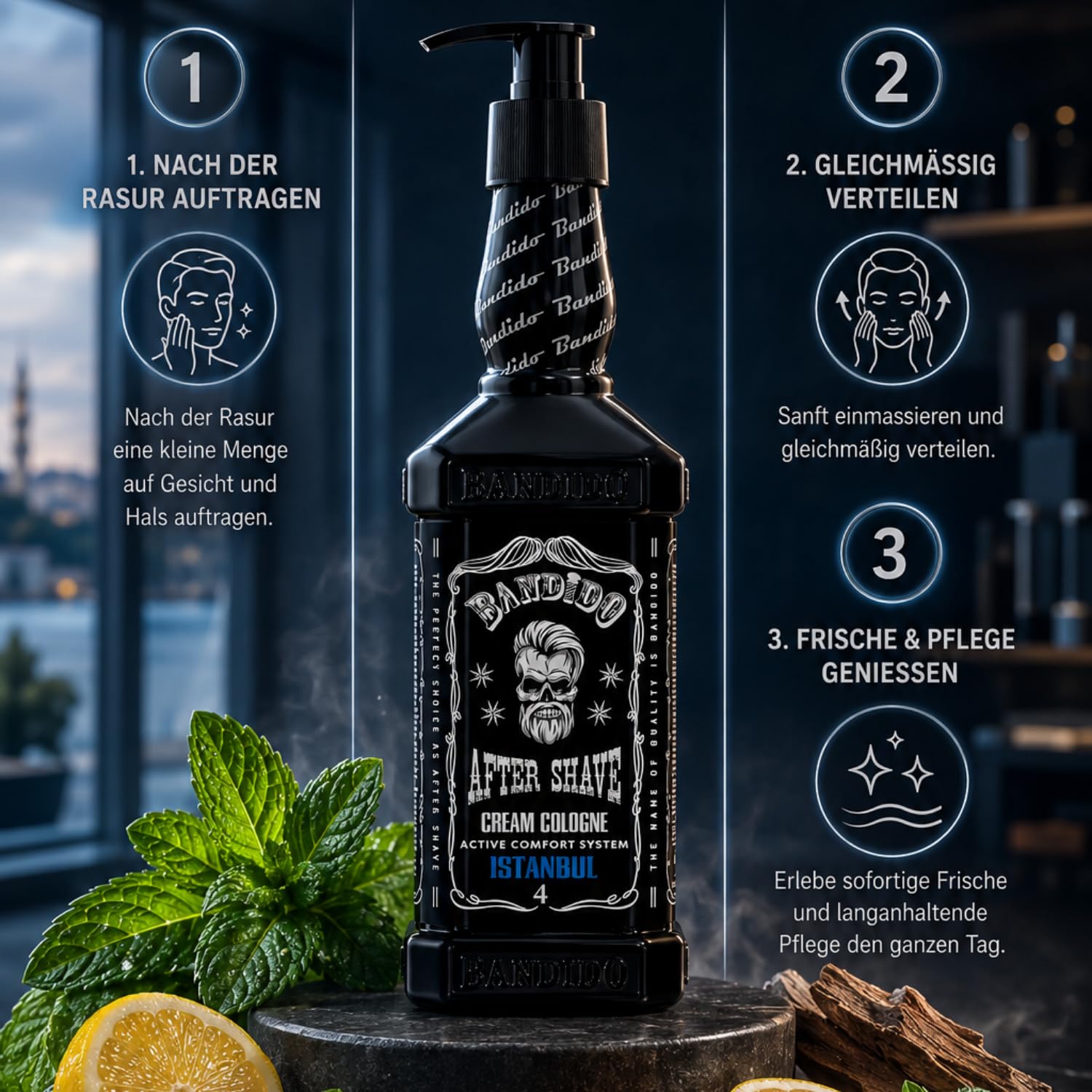 Bandido After Shave Cream Cologne Lotion Men 350 ml balsam męski po goleniu na mokro pielęgnuje i chłodzi balsam do pielęgnacji skóry wrażliwej (sport)