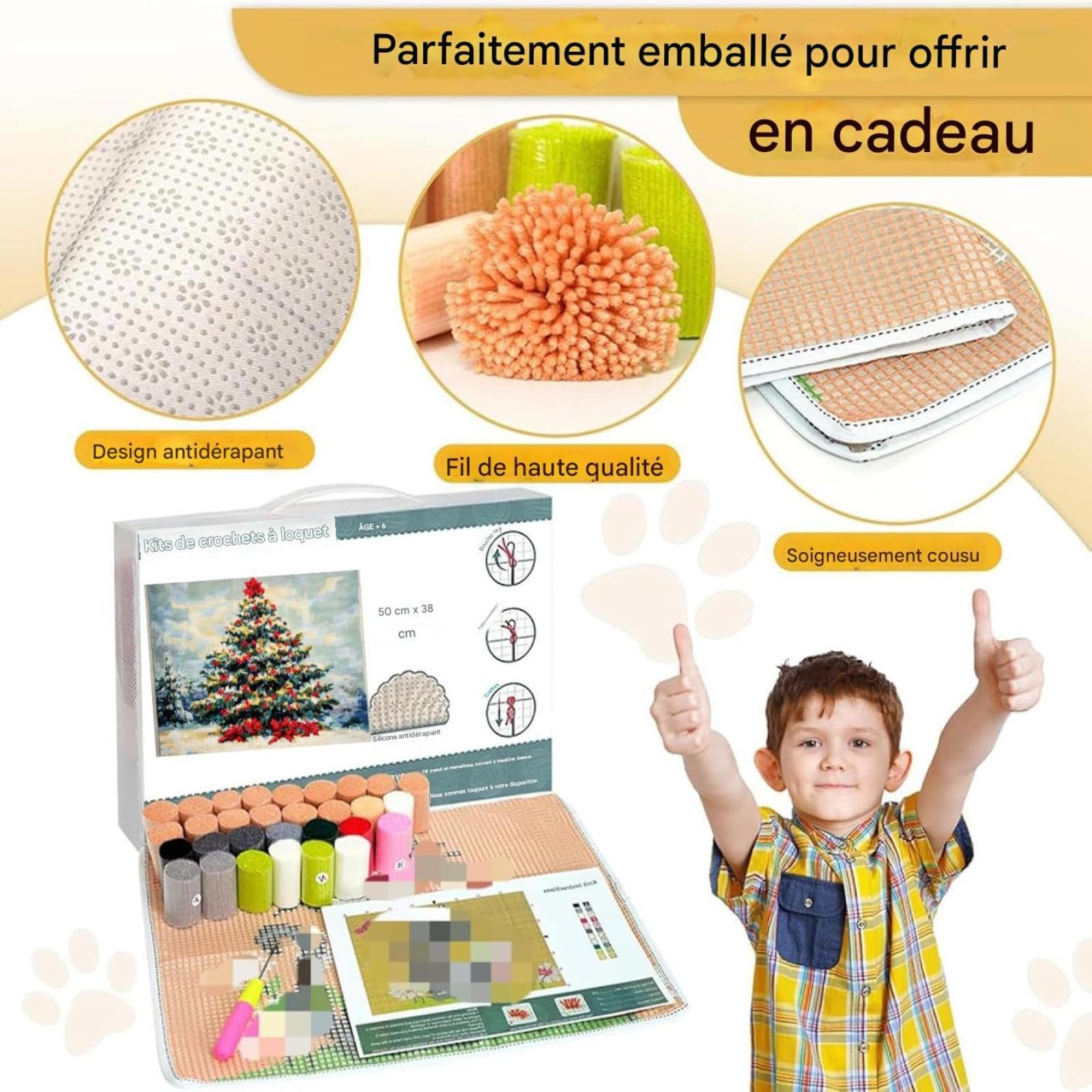 XDEGHUANGSS Juego de alfombras con ganchos para hacer manualidades, juego de fabricación de alfombras y fundas de almohada para adultos y niños, punto de cruz, alfombra de anudación hecha a mano para