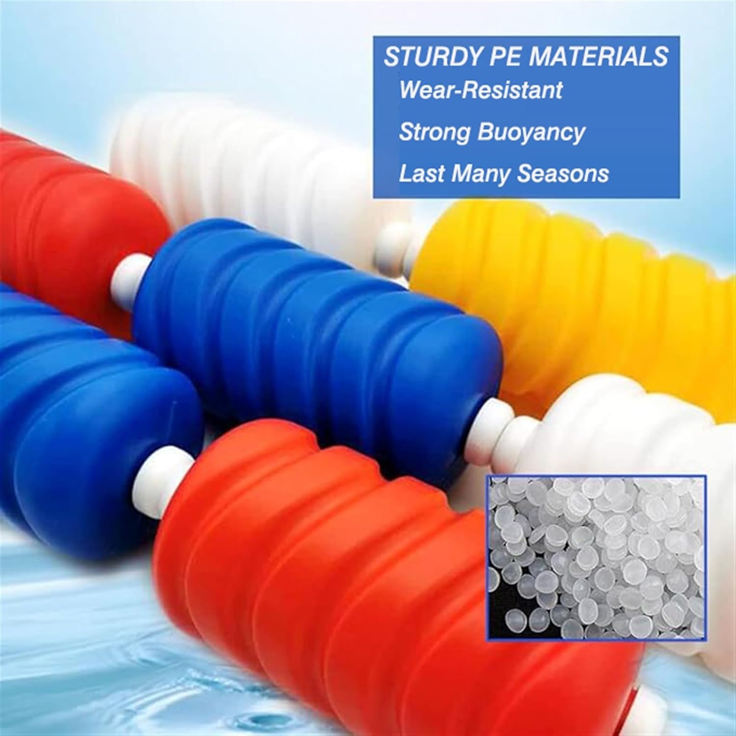 Floating Pool Safety Divider Lane Line with Hooks -Adjustable Anti-Wave Rope, Durable Nylon Safety Line for Inground Pools, Perfect for Swim Training and Safet