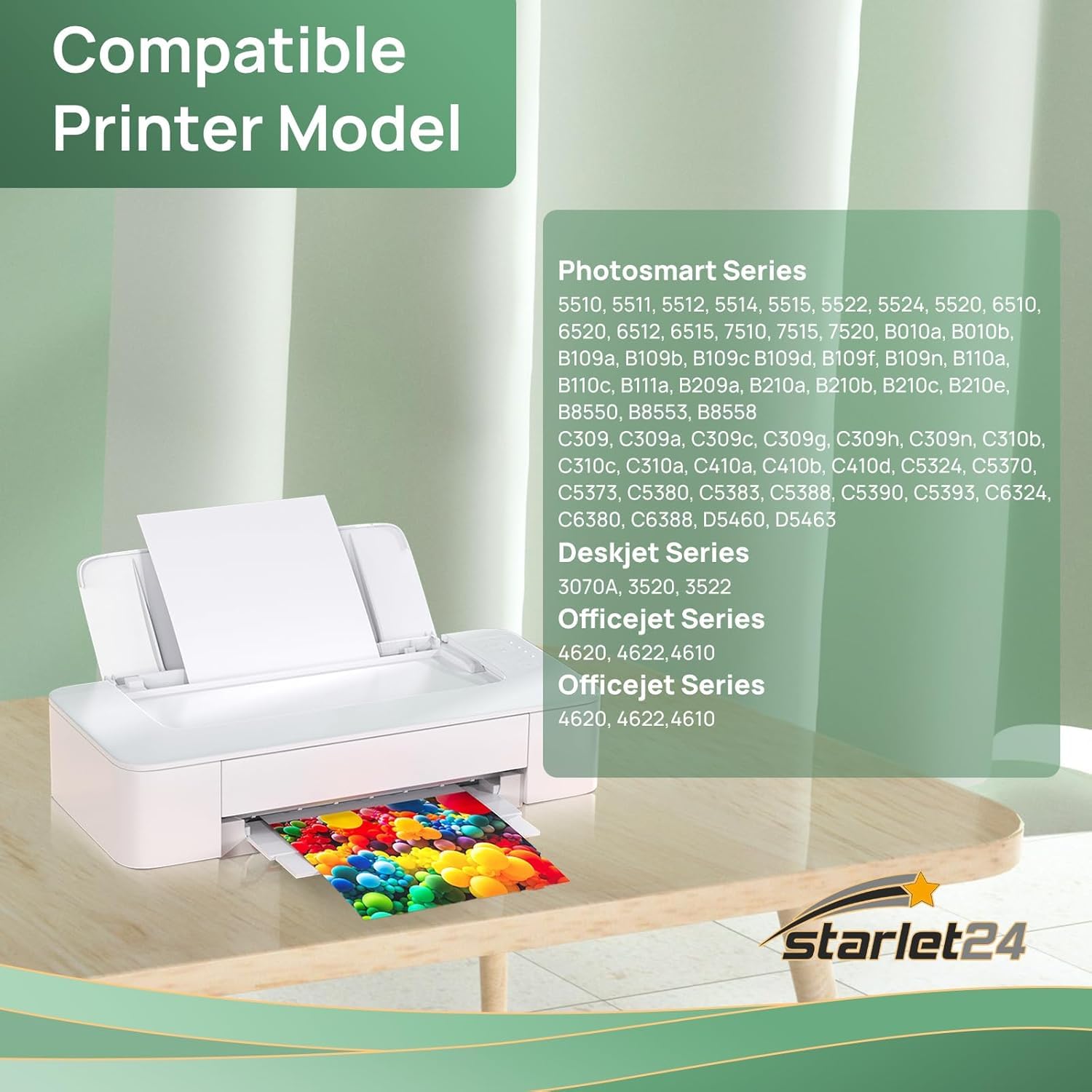 Starlet24 5X 364XL Negro Cartuchos de Impresora Compatible para HP 364XL BK 364 XL Negro para Photosmart 5520 5510 5520 5524, Deskjet 3520, Officejet 4622 4622 6520 5515 7520 — view 2