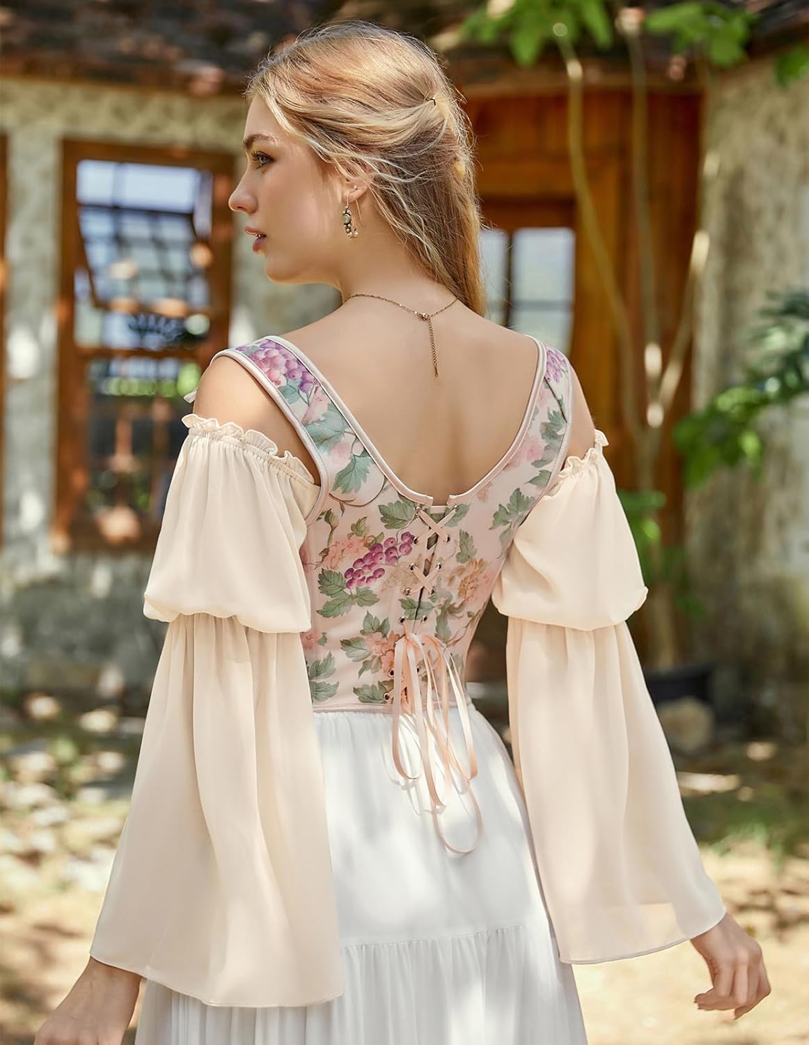 SCARLET DARKNESS Corset Tops for Women Underbust Floral Print Vintage Bustier Top - Image 4