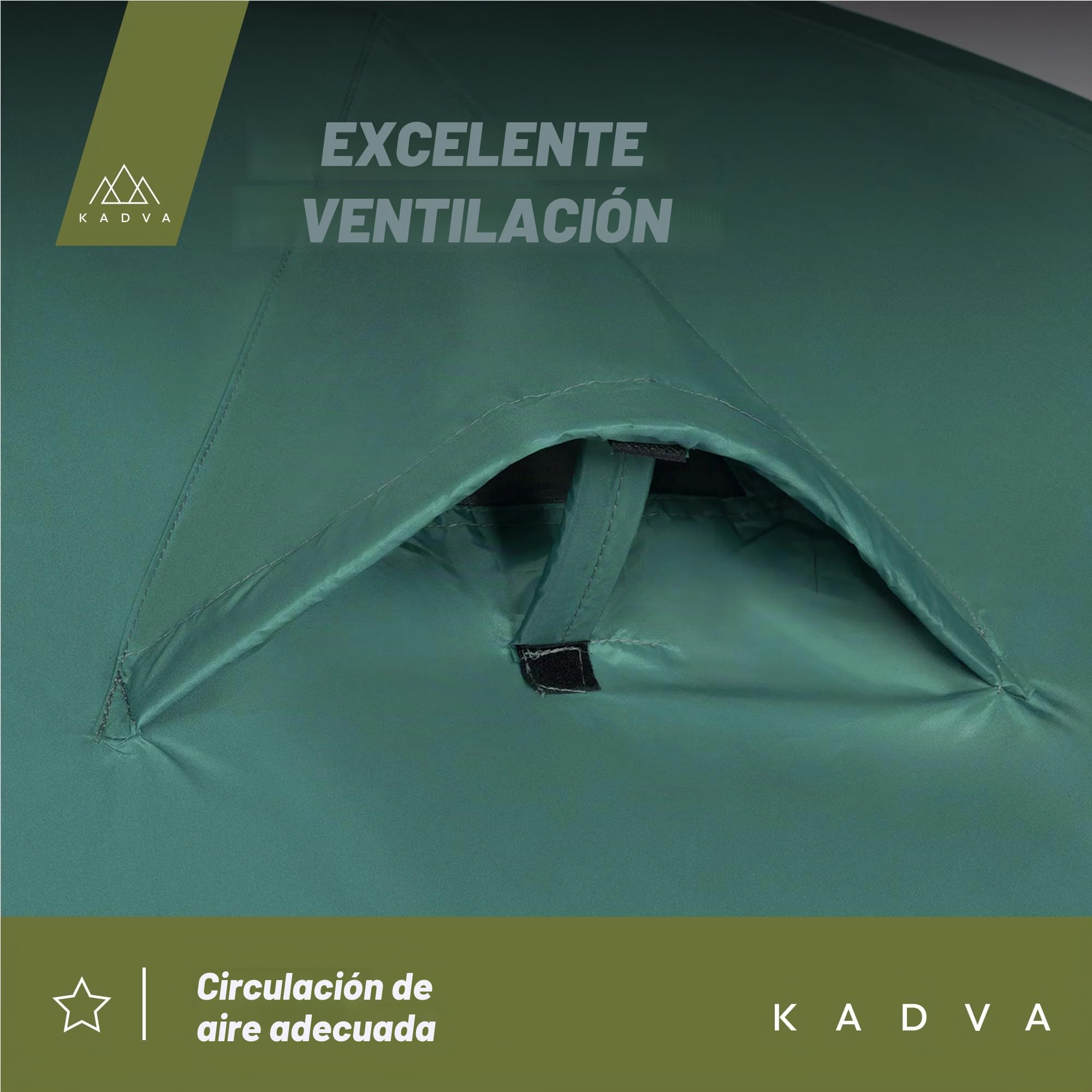 KADVA Tienda de Campaña CAMPdome 3 Cúpulas para 3 Personas 270 x 210 x 125 cm Impermeable Ligera y Duradera Estructura de Fibra de Vidrio Ideal para Acampadas y Senderismo Verde|Azul