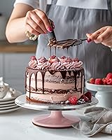Vista 6 de Kootek Juego de tocadiscos de aluminio para tartas, herramientas para hornear con soporte giratorio de 12 pulgadas para decorar, espátula