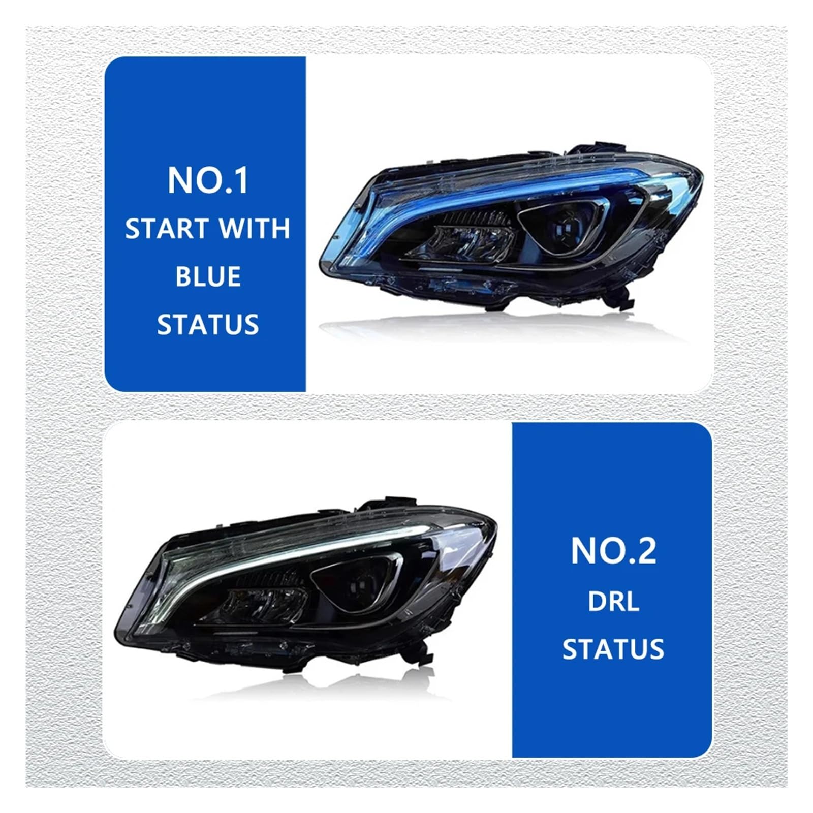 Pasuje do Be//nz CLA W117 13-19 Led DRL reflektor samochodowy montaż sygnału akcesoria samochodowe zmodyfikowana lampa reflektory LED(For original xenon)