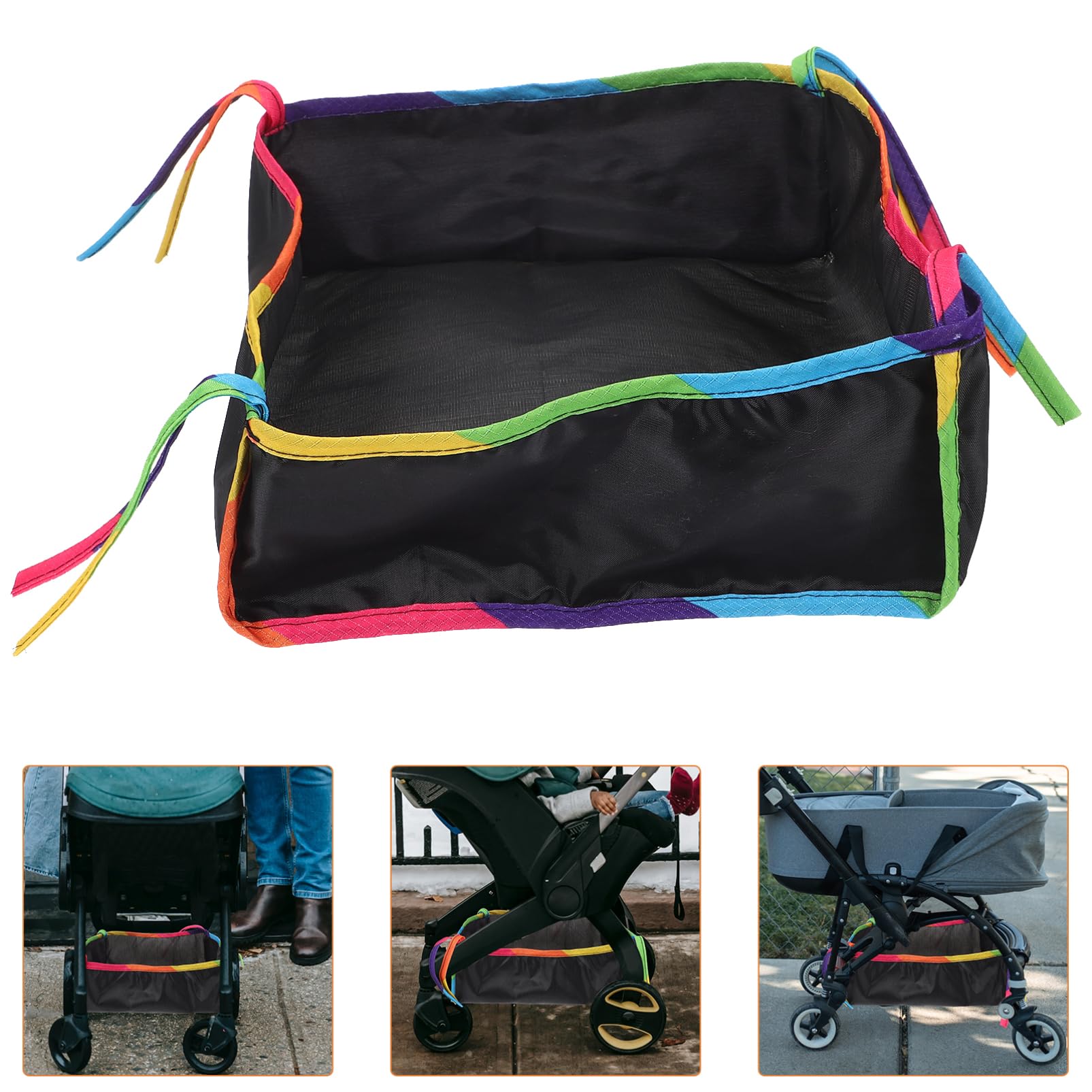 Milisten Stroller Bottom Storage Bag Baby Organizer Cup Holder Stroller Caddy for Bottles Diapers Travel