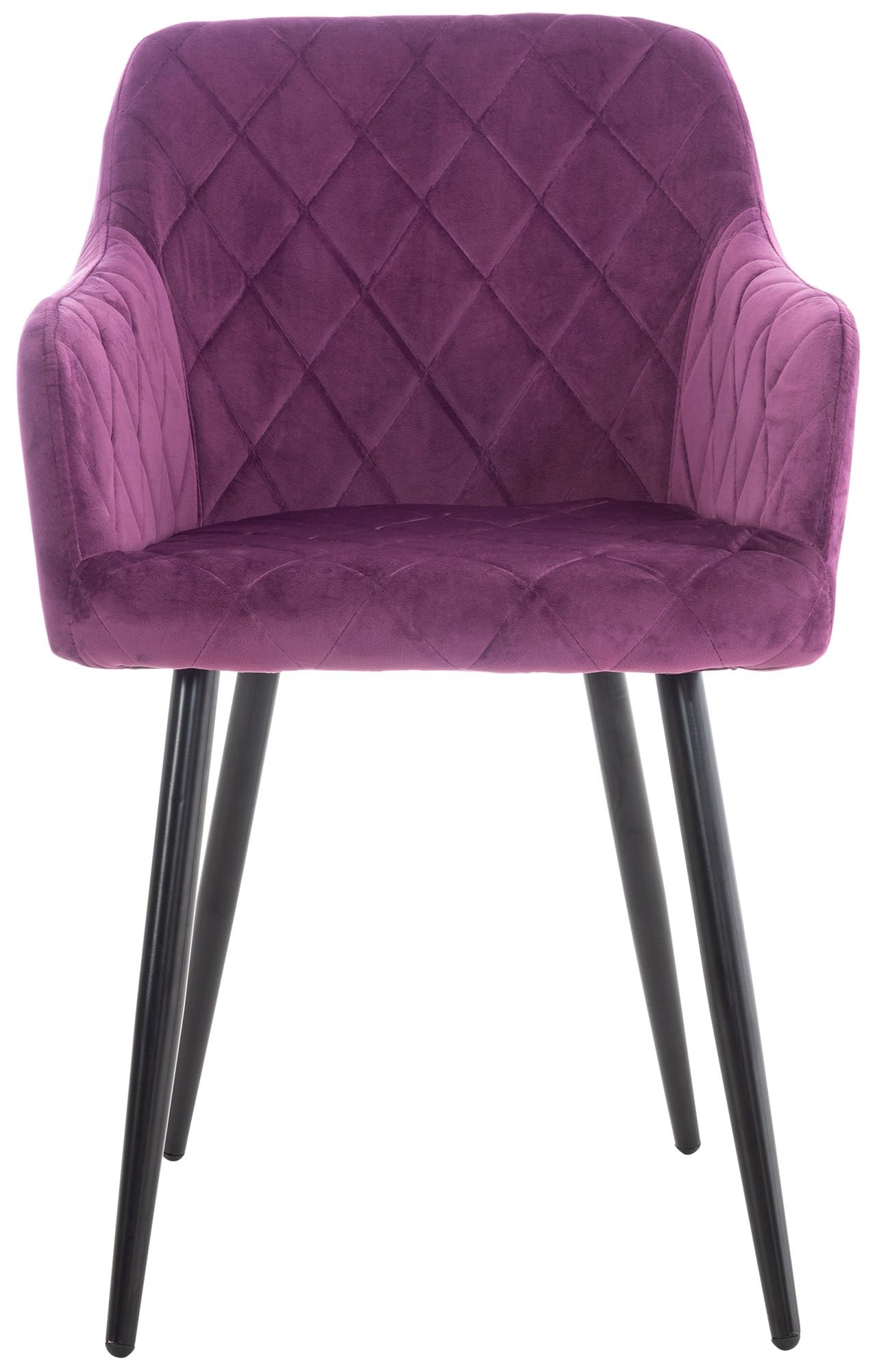 CLP Silla De Comedor Shila En Tela I Silla De Salón En Terciopelo & Base De Metal I Butaca Moderna con Reposabrazos Color:Violeta;Material:Terciopelo