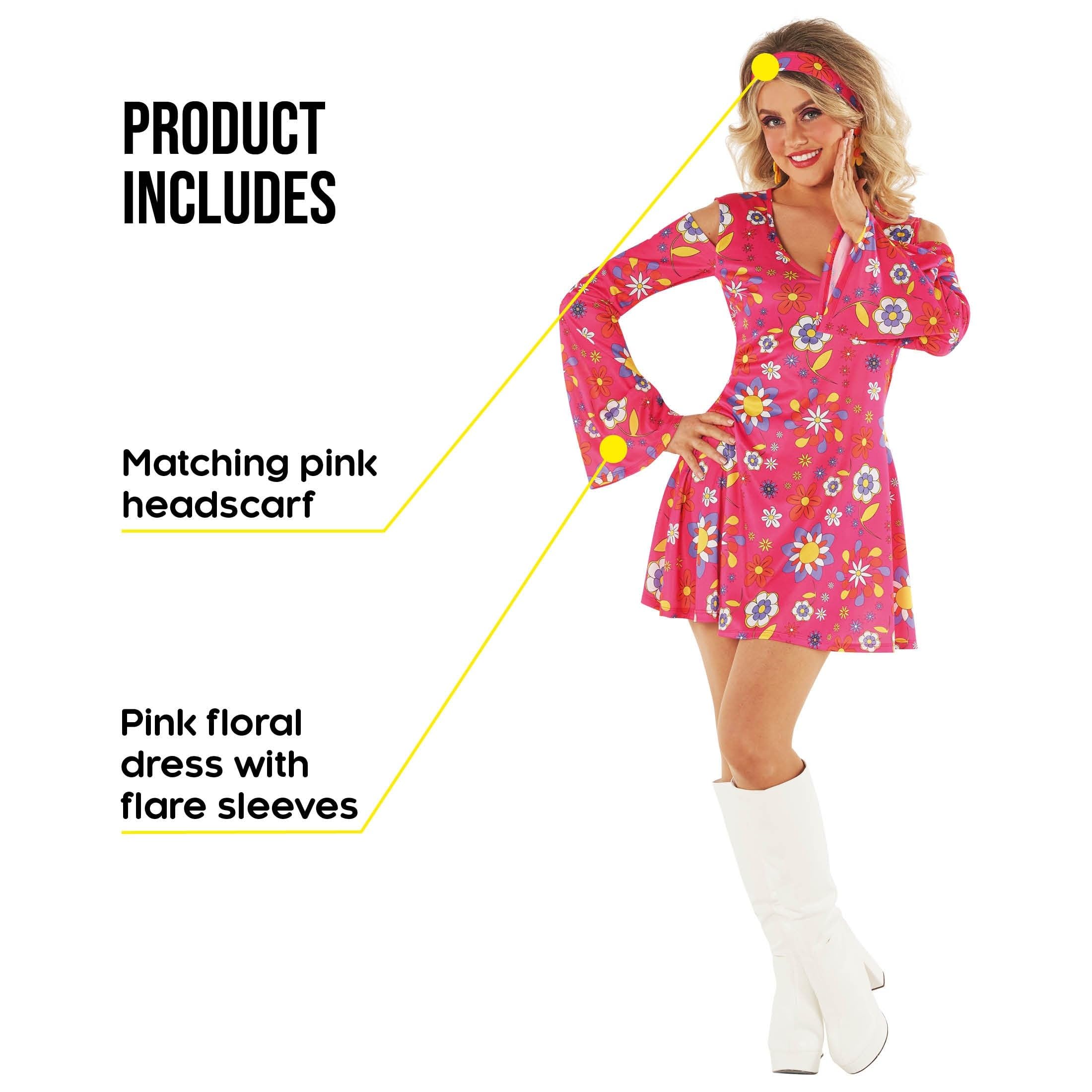Morph Vestito Hippie Donna, Vestiti Hippie Donna, Vestito Carnevale Donna Hippie, Costume Carnevale Donna Hippie, Vestiti Donna Anni 70, Vestiti Anni 70 Donna Per Festa A Tema