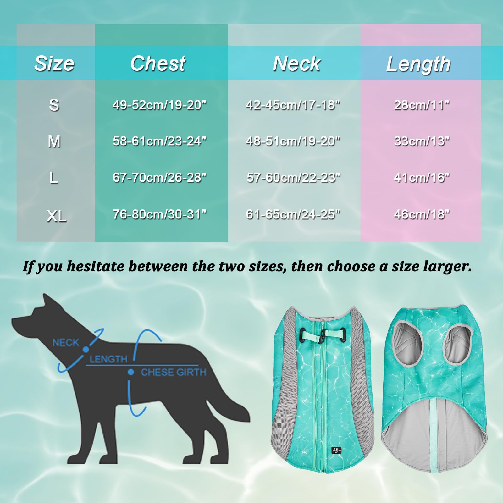 2 en 1 Manteau d'hiver pour Chien et Gilet rafraîchissant pour Chien, Veste de Harnais améliorée, Manteau rafraîchissant évaporatif Respirant pour Chiens pour Petits, Moyens et Grands Chiens