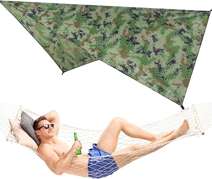 Camping Tarp Waterproof   Hammock Rain Fly, Outdoor Sun Shelter