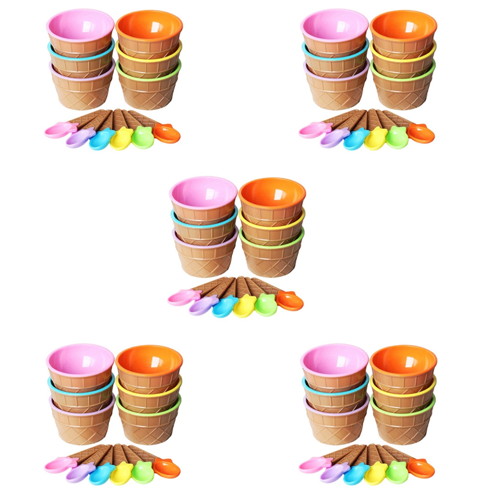 Cuillère à crème glacée et bol créatif pour enfant | Vaisselle réutilisable multicolore