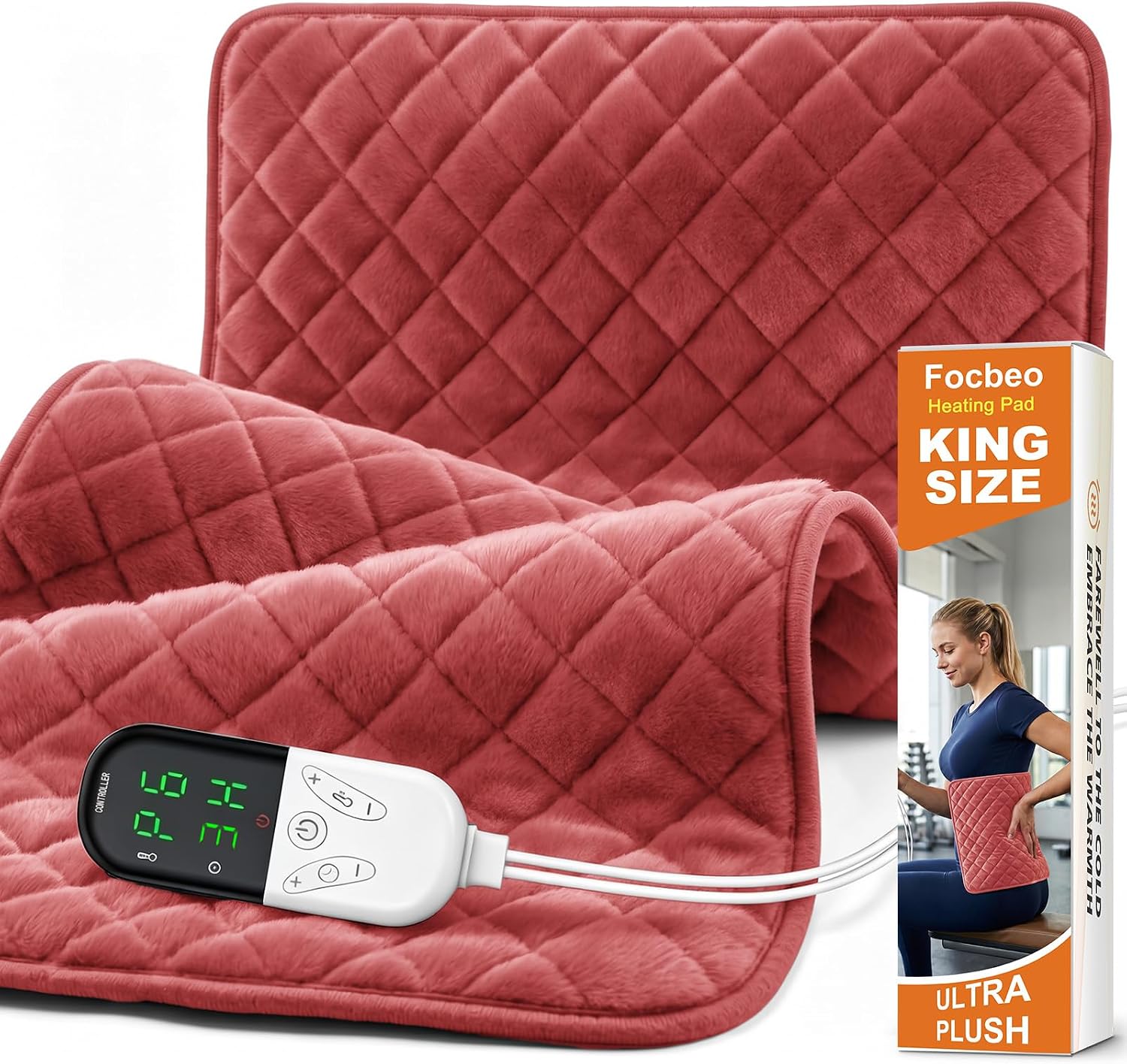 Heating Pad for Back and Period Cramps, 35"x20" Extra Large Heat Pad