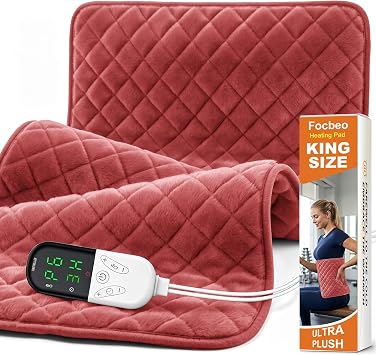 Heating Pad for Back & Period Cramps 35"x20" King Size, Electric Heating Pads for Shoulder Neck Arms Legs, Dry/Moist Heat, 6 Heating & Auto Off, Machine Washable, Birthday Gifts for Women & Men