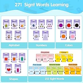 QuTZ Talking Flash Cards,ABC Learning for Toddlers 2-4, Autism Toys, Speech Therapy Toys, Educational Words Flash Cards Kindergarten for Boys and Girls, 272 Sight Words