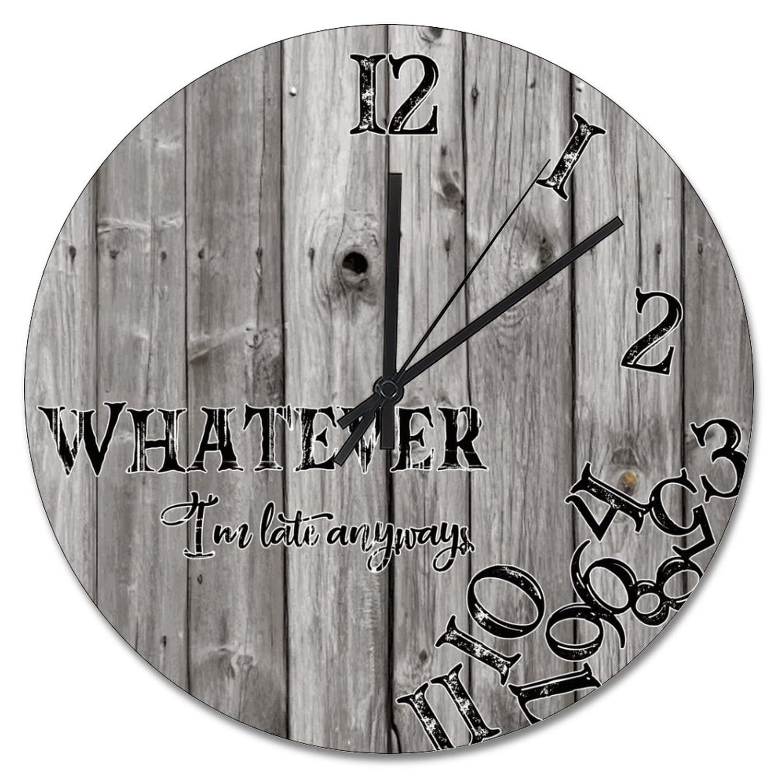 Horloge murale sans tic-tac grand format effet bois pour un sommeil paisible