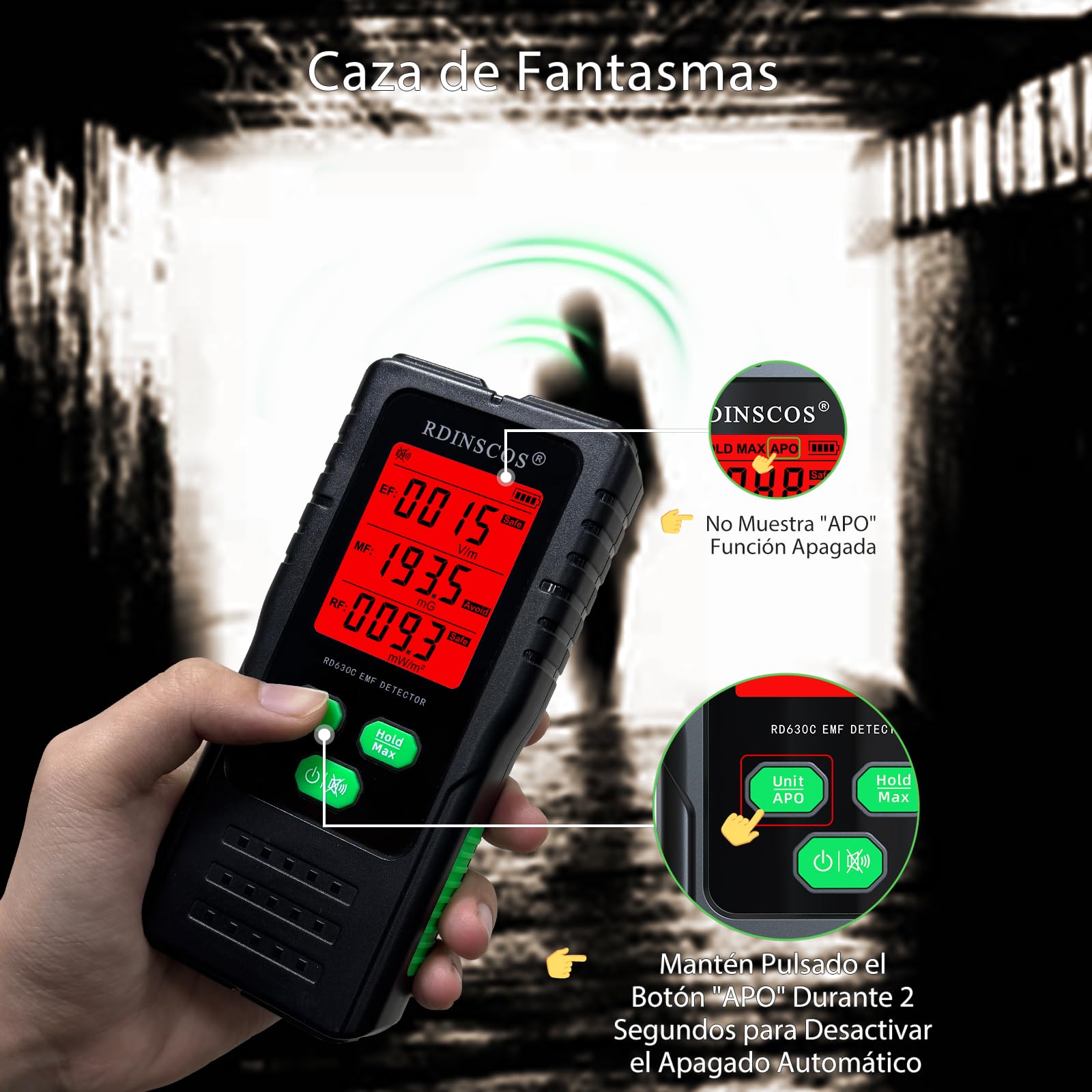 EMF-Messgerät Strahlungsdetektor Digitaler Elektromagnetische Felder Handgehaltener EF/MF/RF Elektromagnetische Strahlung Messgerät mit LCD EMF-Inspektionen
