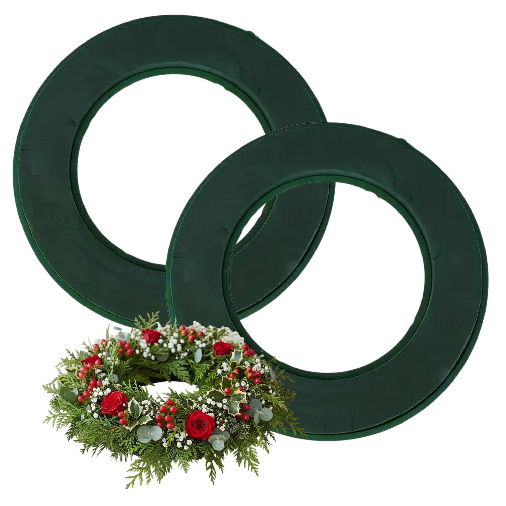 2 x 10 Inch Floral Foam Wreath Ring Wet Foam Flower Arranging Christmas Wreath