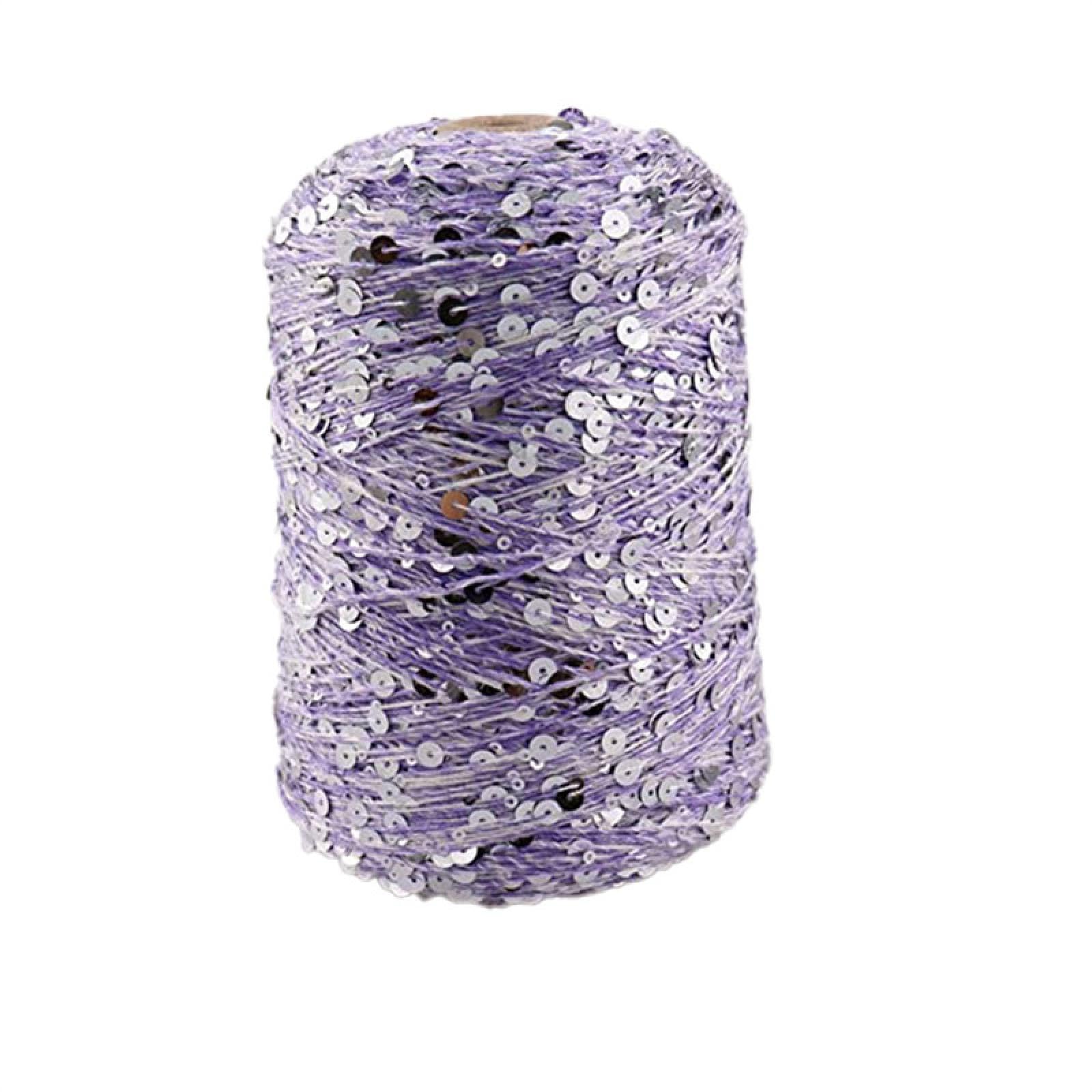 Hilo De Lentejuelas Algodón 6Mm+3Mm Hilo De Lentejuelas 50G/Bola/140M Accesorios, Hilo De Fantasía, Hilo De Encaje, Hilo Artístico 8Pc A-12